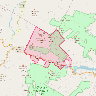 Map of Chimney Rock Village