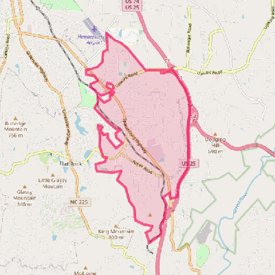 Map of East Flat Rock