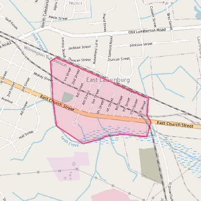 Map of East Laurinburg