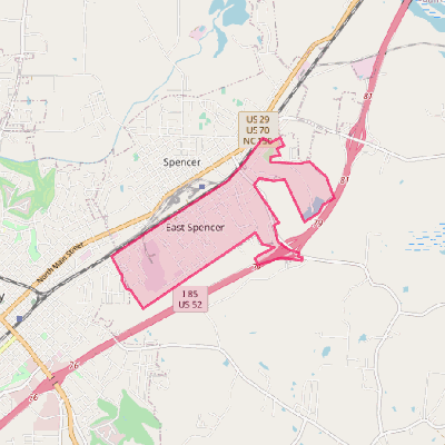 Map of East Spencer