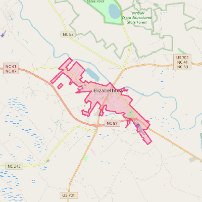 Map of Elizabethtown