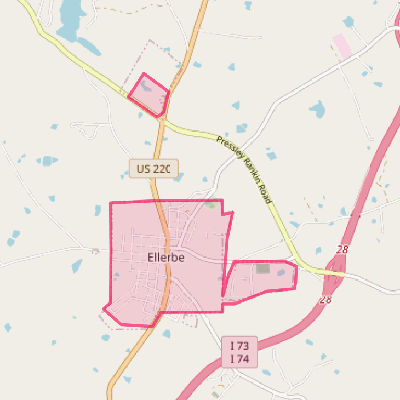 Map of Ellerbe