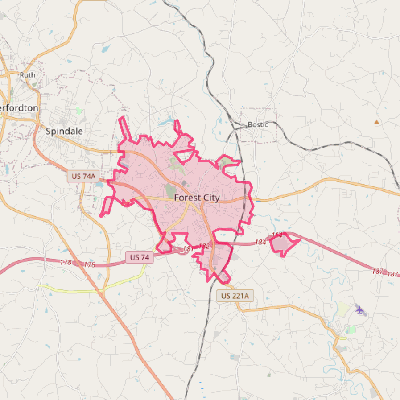 Map of Forest City