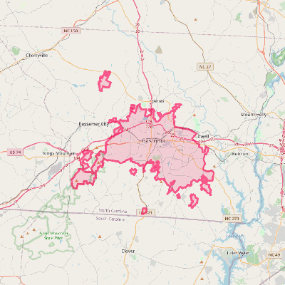 Map of Gastonia