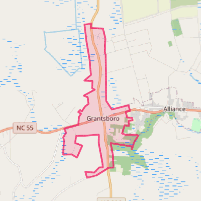 Map of Grantsboro