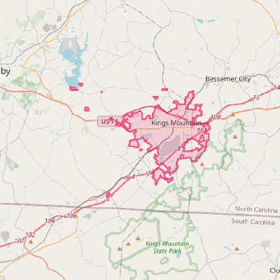 Map of Kings Mountain