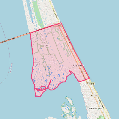 Map of Kitty Hawk