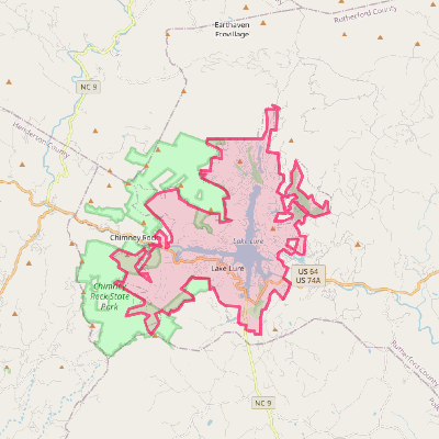 Map of Lake Lure