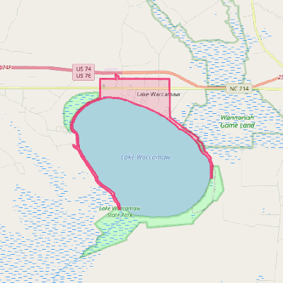 Map of Lake Waccamaw