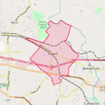 Map of Lowell