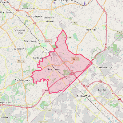 Map of Matthews