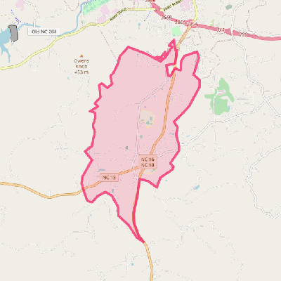 Map of Moravian Falls