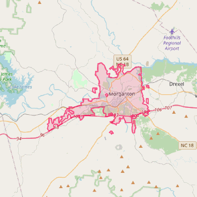 Map of Morganton