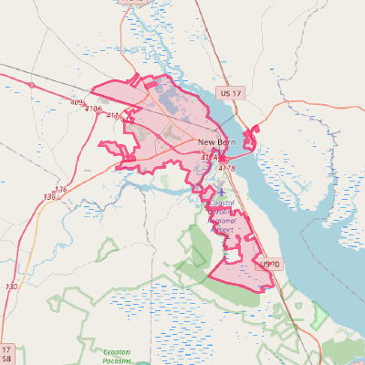 Map of New Bern