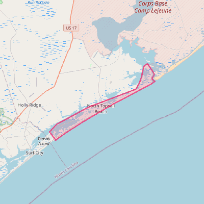 Map of North Topsail Beach