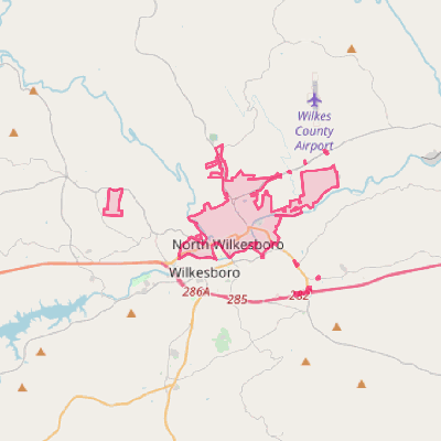 Map of North Wilkesboro