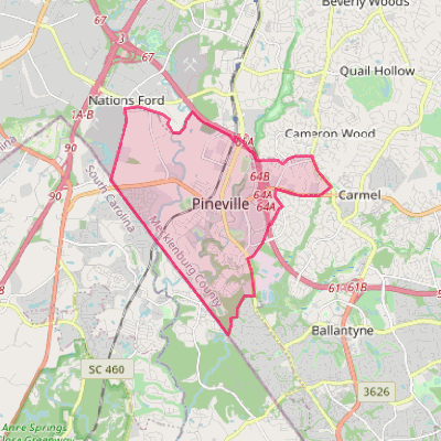 Map of Pineville