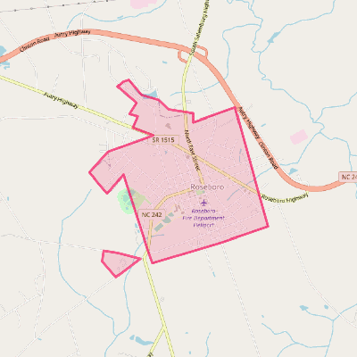 Map of Roseboro