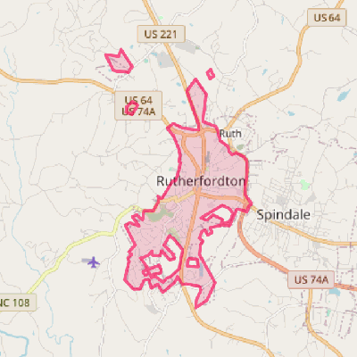 Map of Rutherfordton