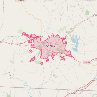 Map of Shelby