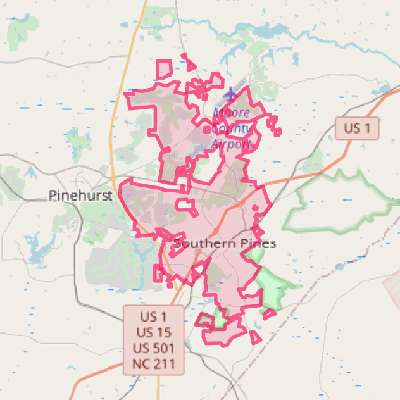 Map of Southern Pines