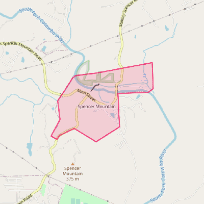 Map of Spencer Mountain