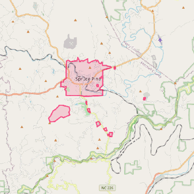 Map of Spruce Pine