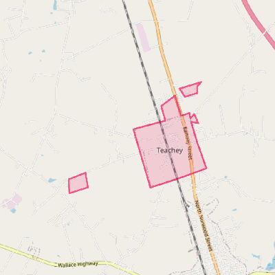 Map of Teachey