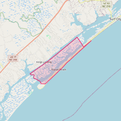 Map of Topsail Beach