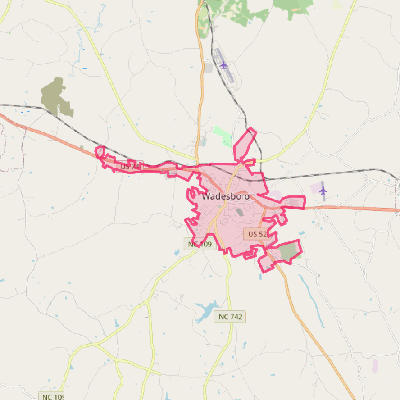 Map of Wadesboro