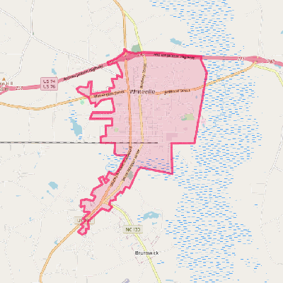 Map of Whiteville