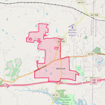 Map of Whitsett