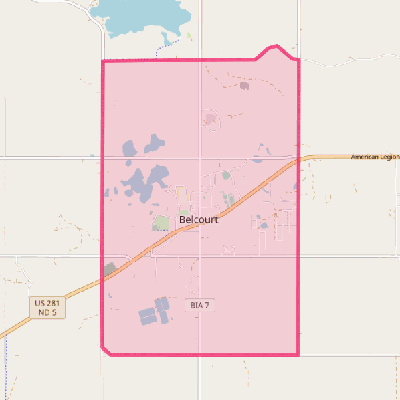 Map of Belcourt