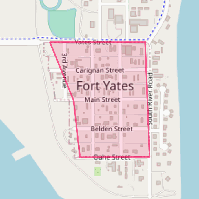 Map of Fort Yates