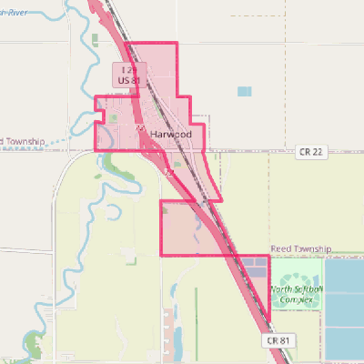 Map of Harwood