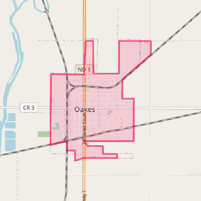 Map of Oakes