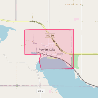 Map of Powers Lake