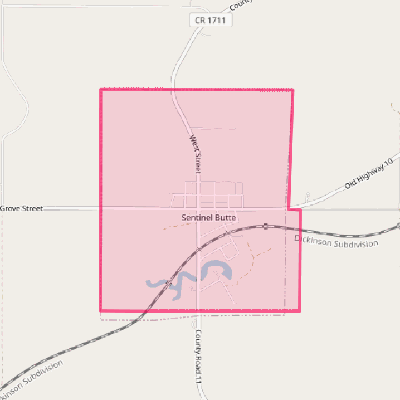 Map of Sentinel Butte