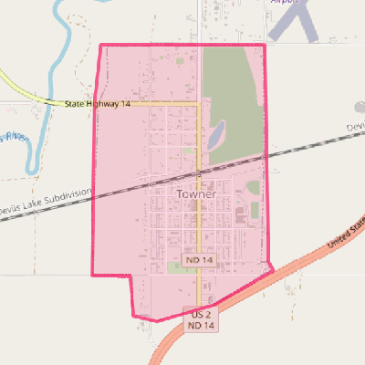 Map of Towner