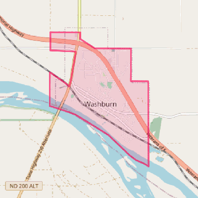 Map of Washburn