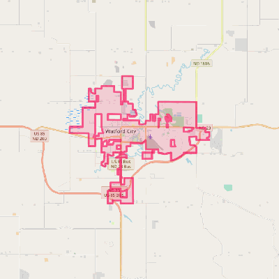 Map of Watford City