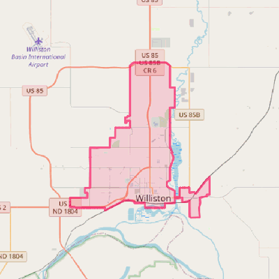 Map of Williston