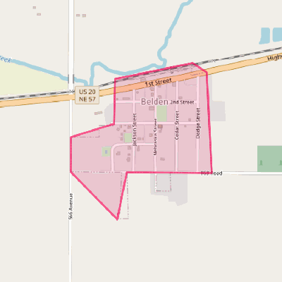 Map of Belden