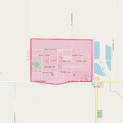 Map of Cedar Bluffs