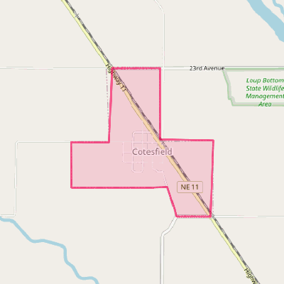 Map of Cotesfield