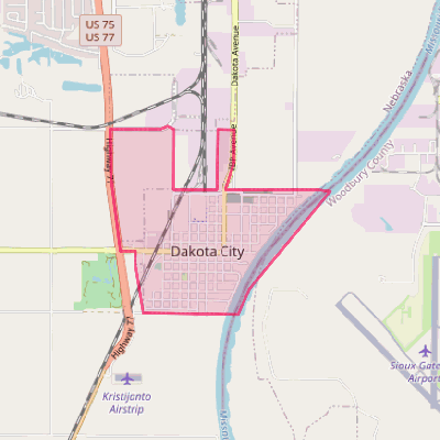 Map of Dakota City