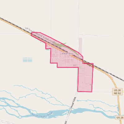 Map of Lewellen