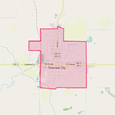 Map of Pawnee City