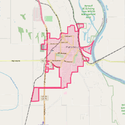 Map of Plattsmouth