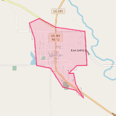 Map of Spencer